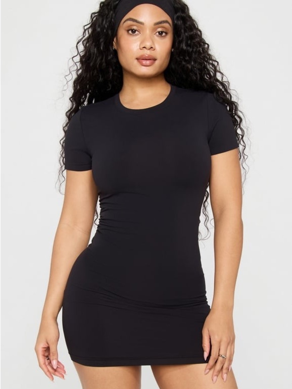 Fabletics Black Short Sleeve Seamless mini Dress- Medium